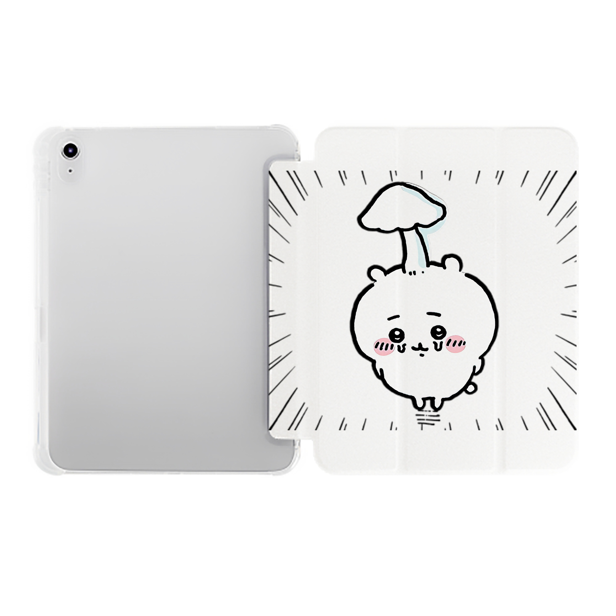 （画像用） ちいかわ ちいかわ Chii-kawa chiikawa IPad ケース ペン収納付き 三つ折りスタンド PUレザー×シリコン 対応機種9.5/10.5/10.9インチ